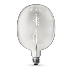 11.5W (75W Replacement) C53 E26 Dimmable Curved Filament Clear Glass Vintage Edison LED Light Bulb, Daylight