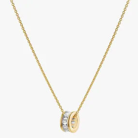 14K H-I/SI Baguette Diamond Loop Pendant