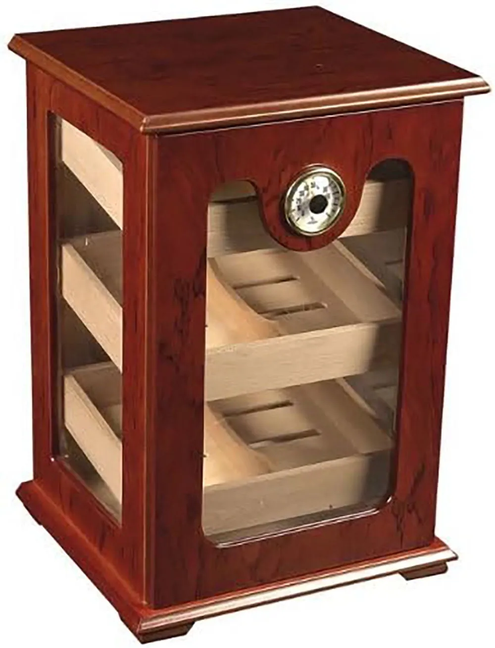 150 ct Cigar HUMIDOR - BURL Wood Great Display Show CASE