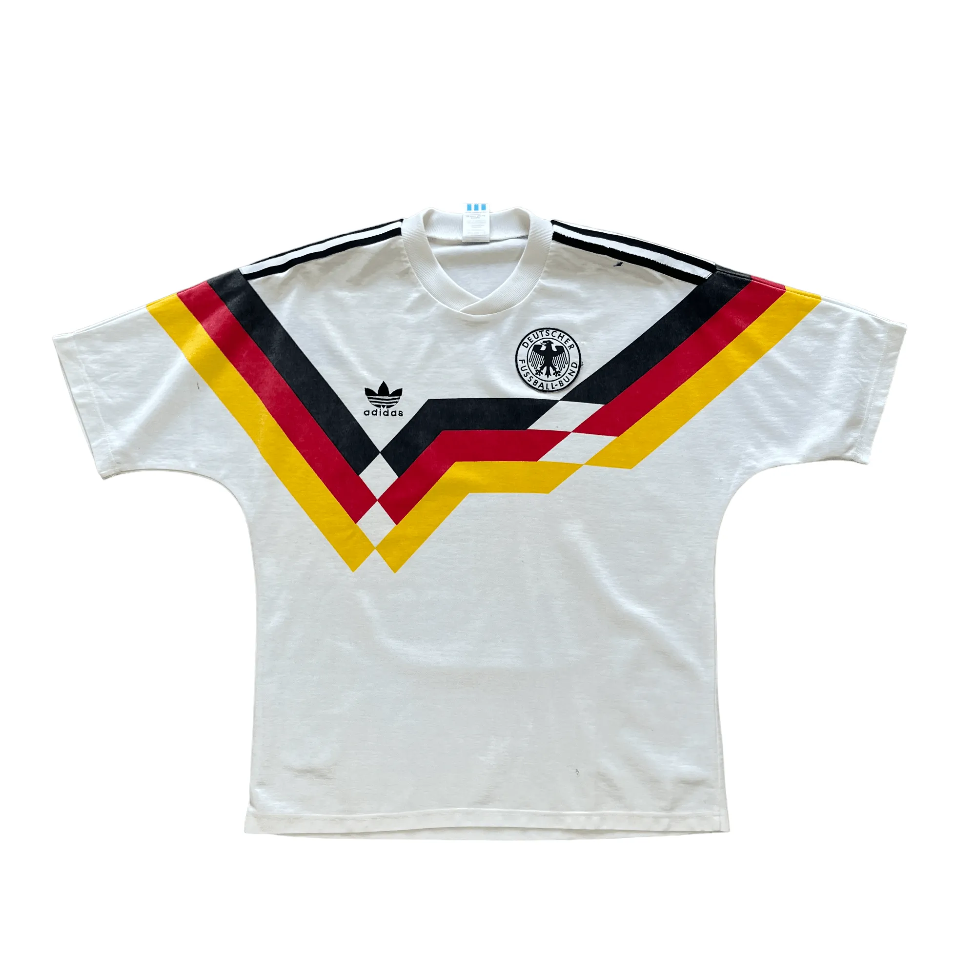 1988-91 White Adidas West Germany Home Shirt - Medium