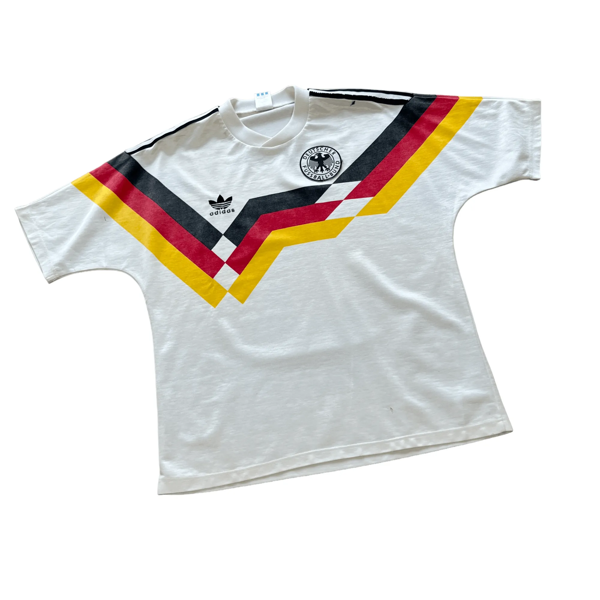 1988-91 White Adidas West Germany Home Shirt - Medium