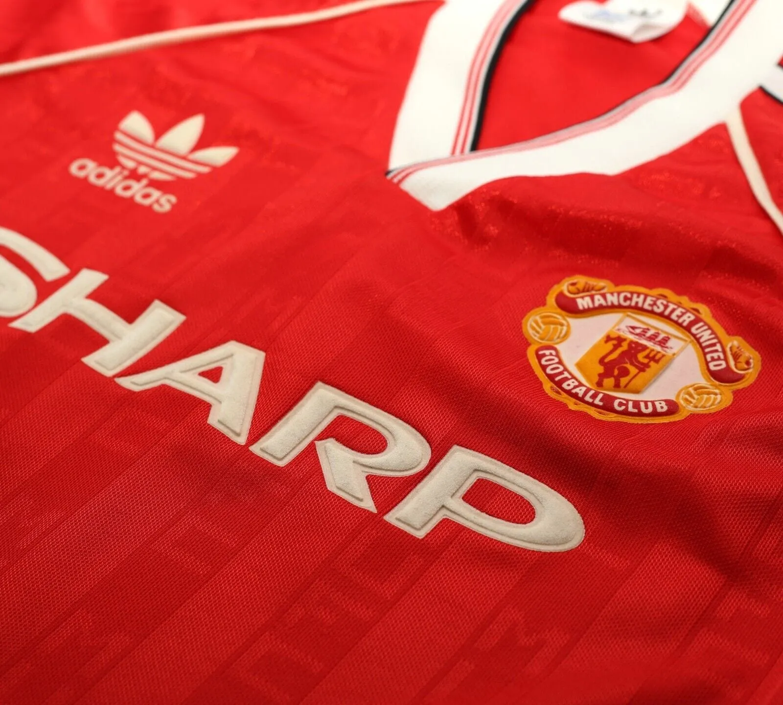 1988/90 MANCHESTER UNITED Vintage adidas Home Football Shirt (M) 40/42