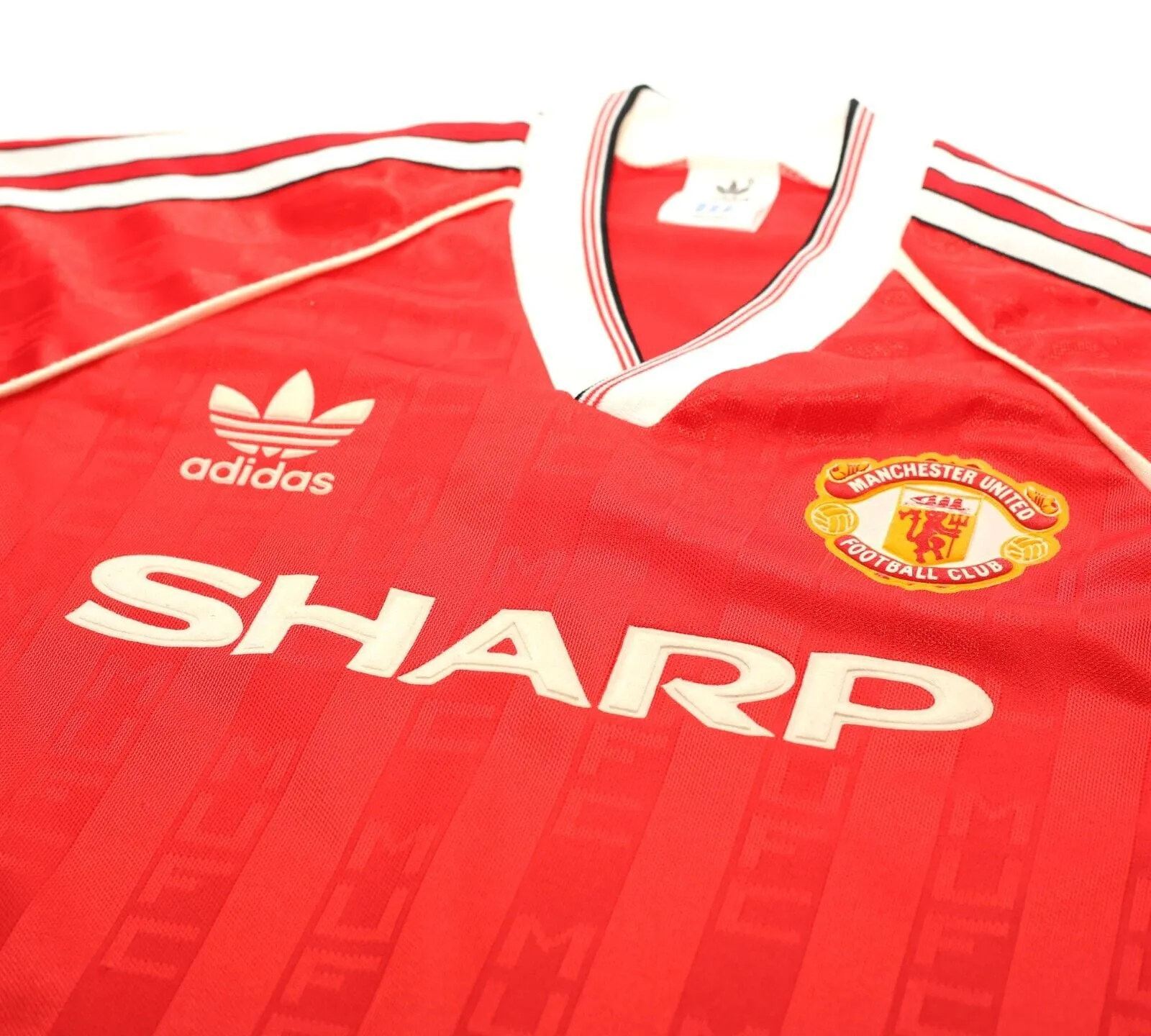 1988/90 MANCHESTER UNITED Vintage adidas Home Football Shirt (M) 40/42