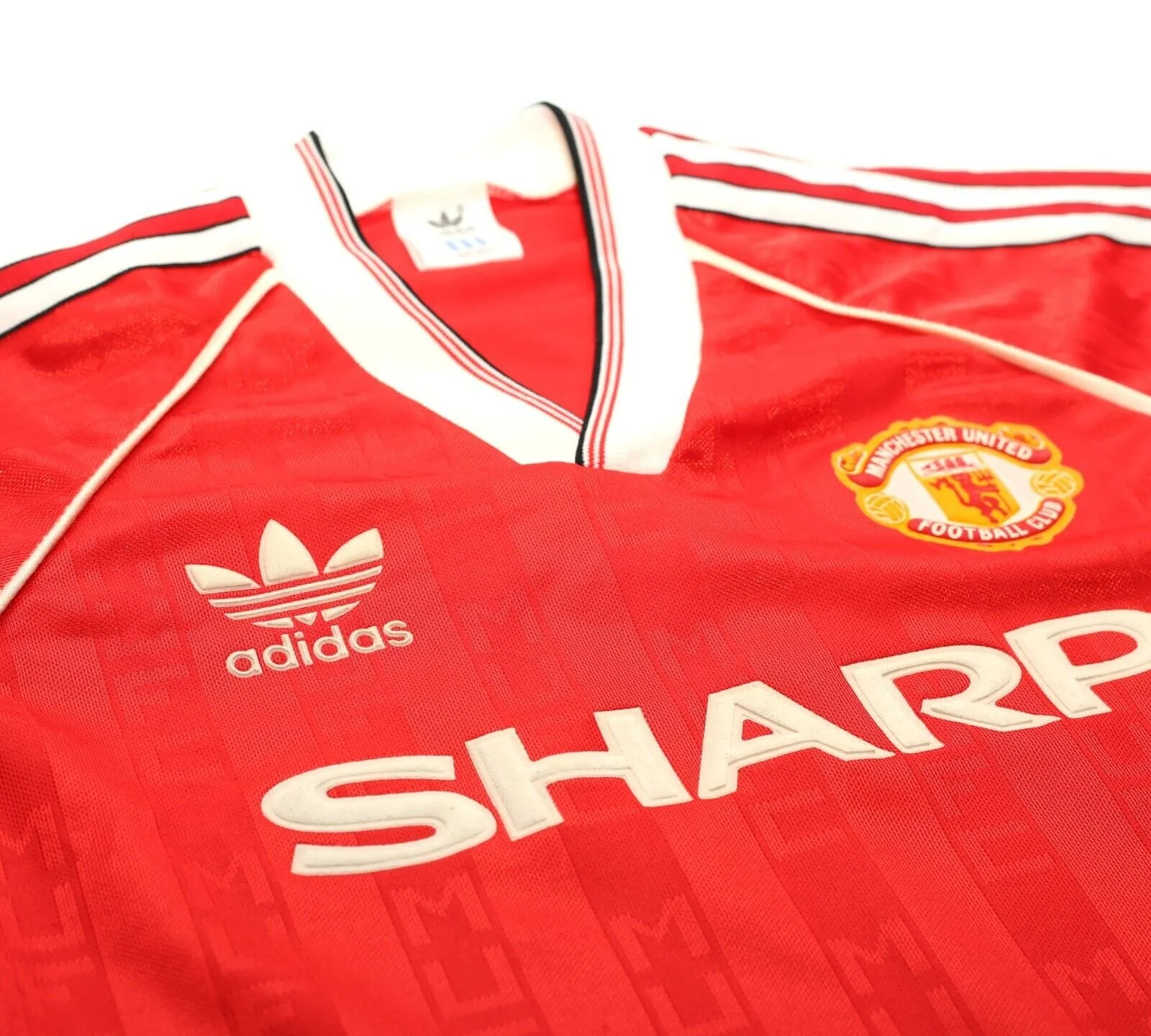 1988/90 MANCHESTER UNITED Vintage adidas Home Football Shirt (M) 40/42