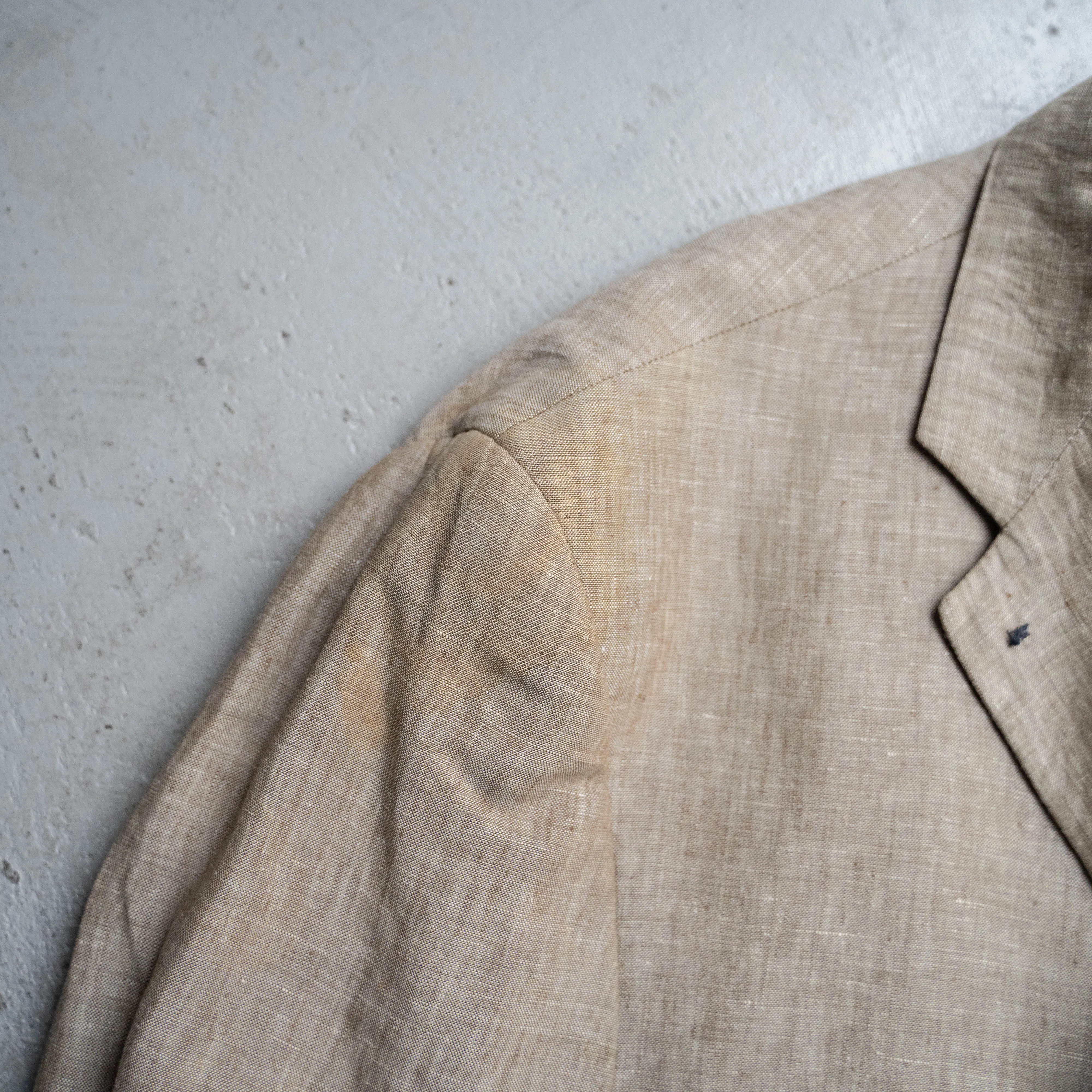 1990-00s Ucraina linen tailored jacket -changes collar-