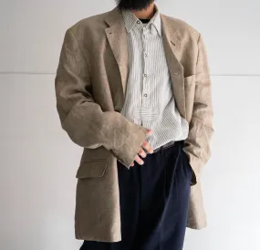 1990-00s Ucraina linen tailored jacket -changes collar-