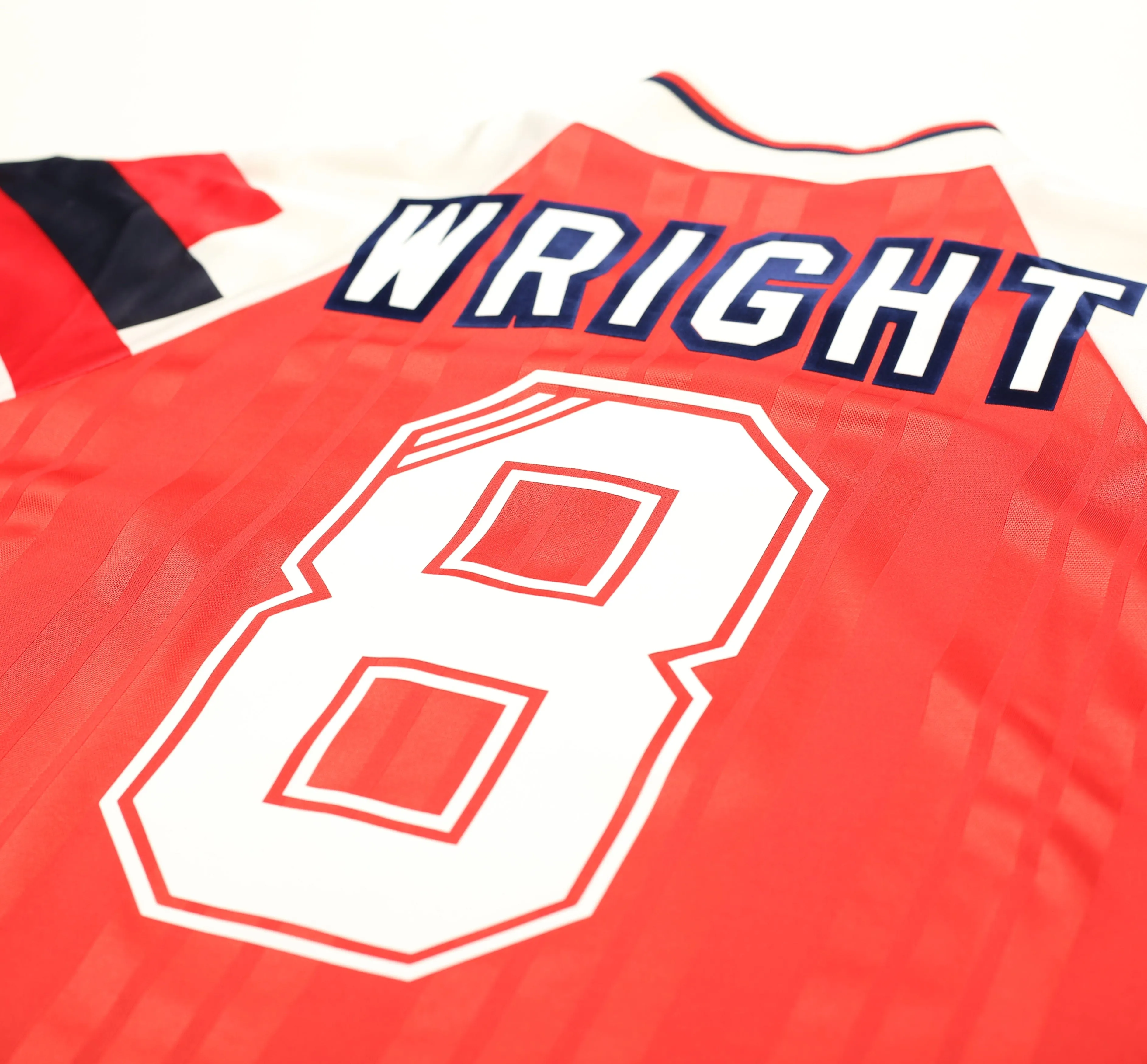 1992/94 WRIGHT #8 Arsenal Vintage adidas Home Football Shirt (S)