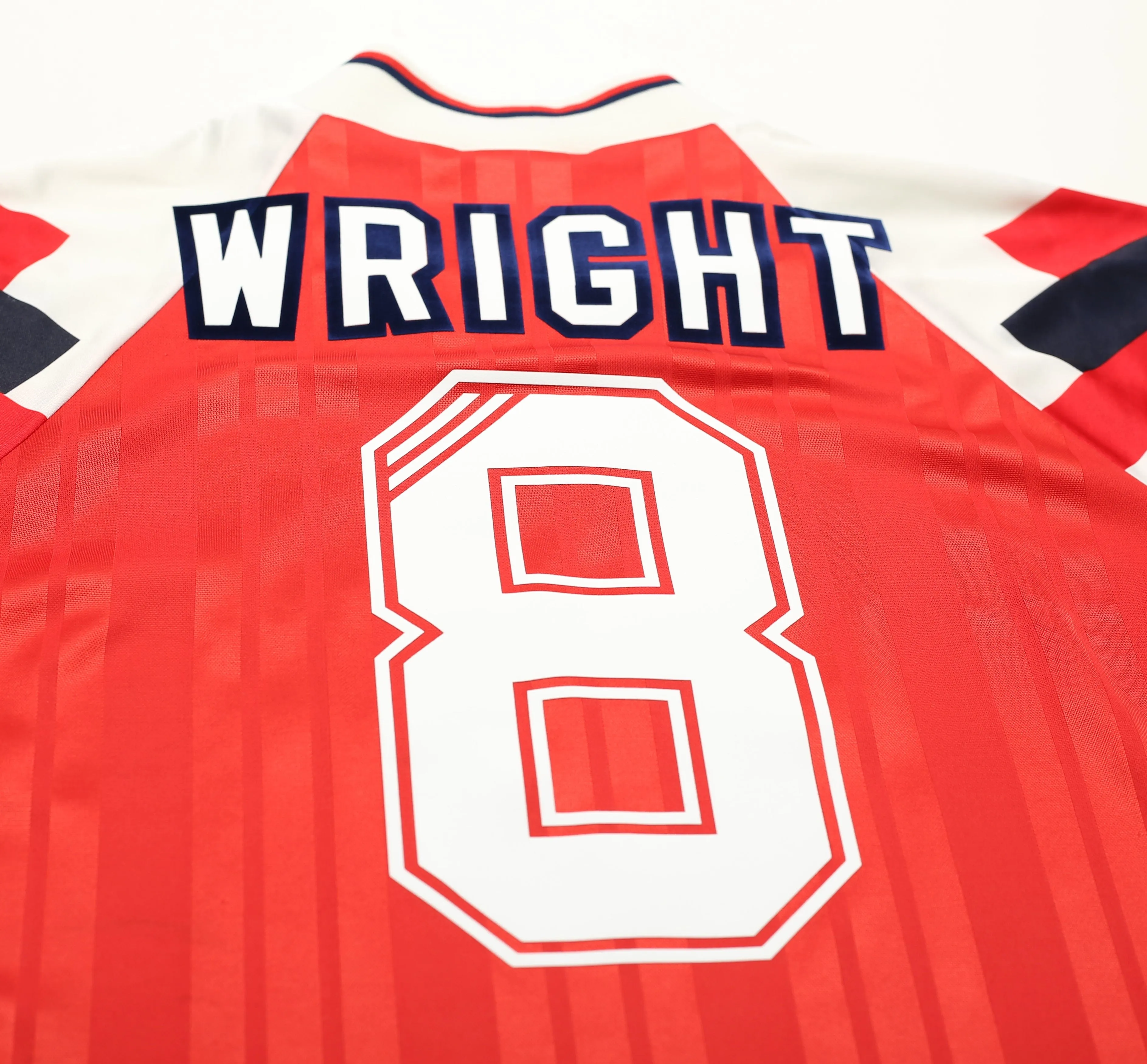 1992/94 WRIGHT #8 Arsenal Vintage adidas Home Football Shirt (S)