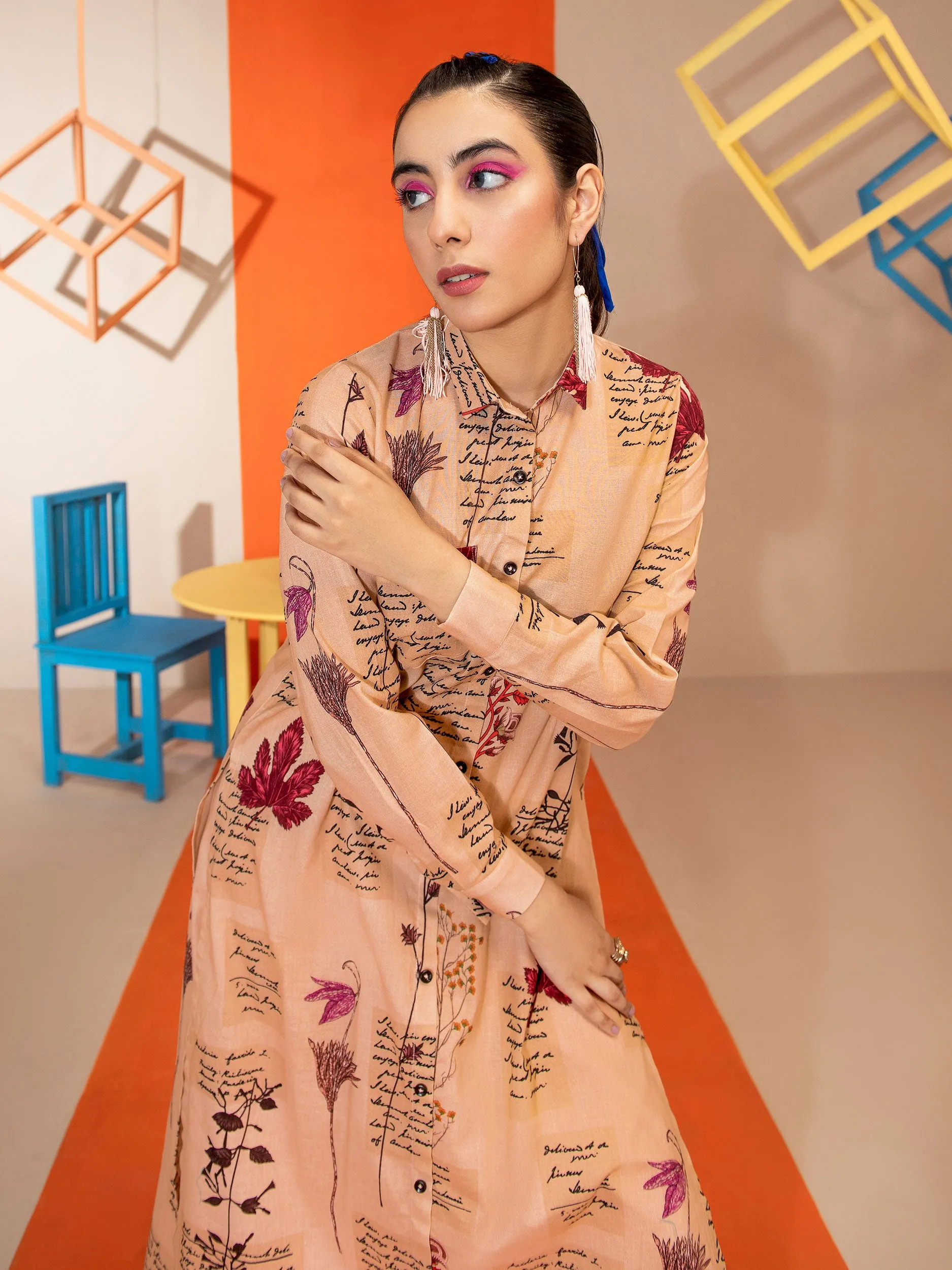 2 Piece Khaddar Suit-Printed (Unstitched)