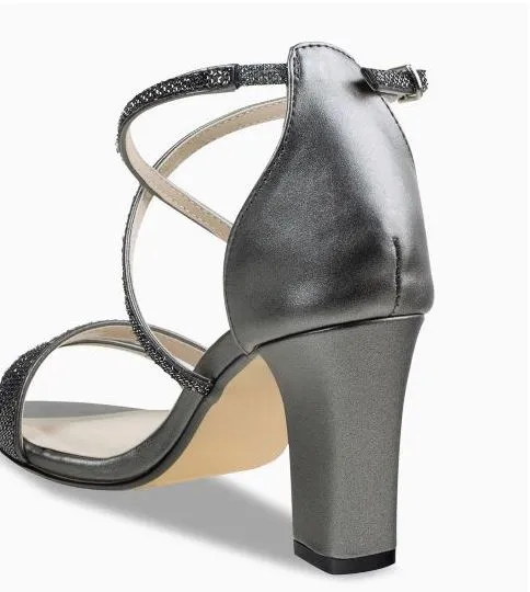 2.5" Cross Over Heel | Pewter