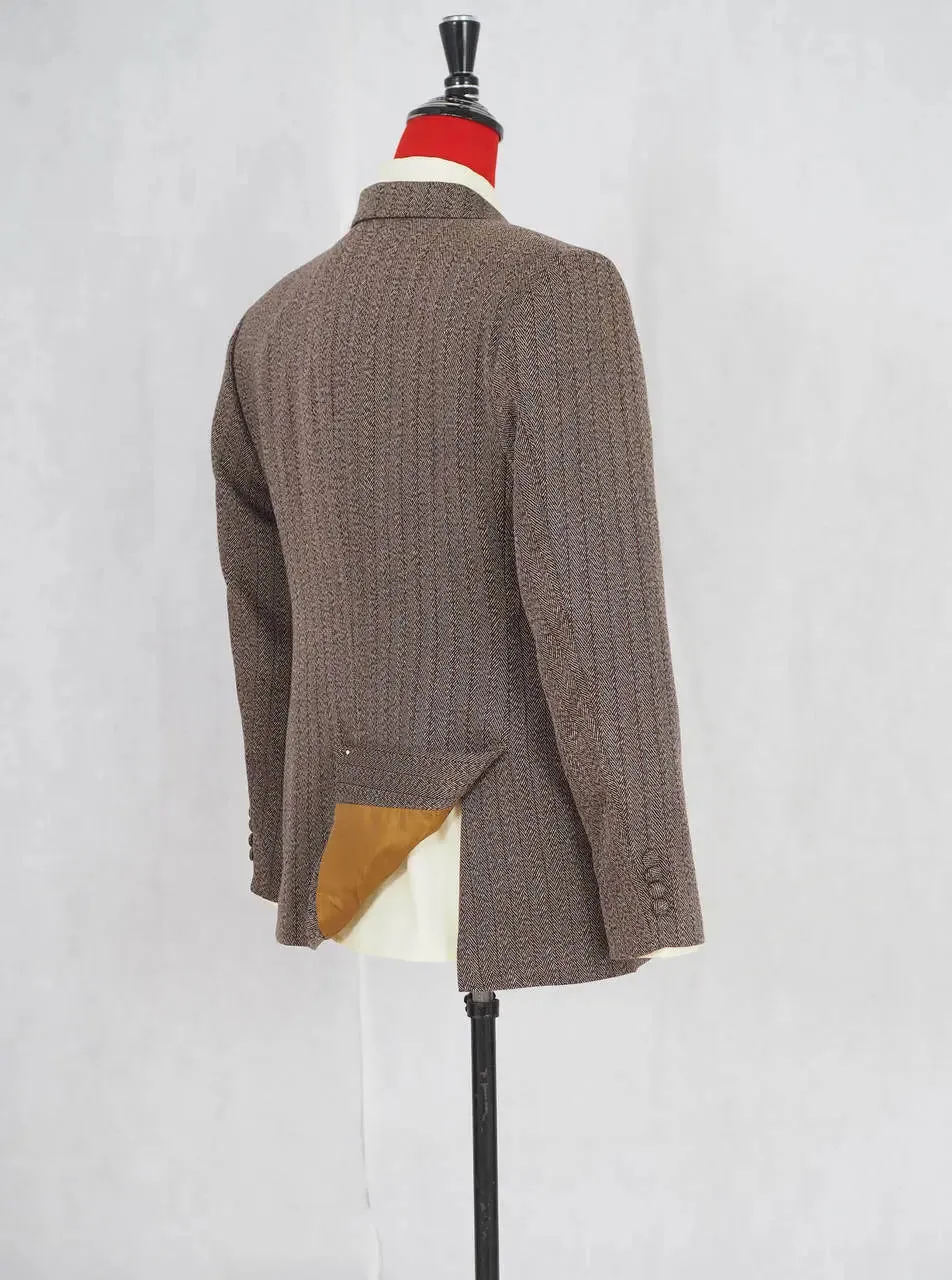 3 Piece Suit | Brown Herringbone Tweed Suit