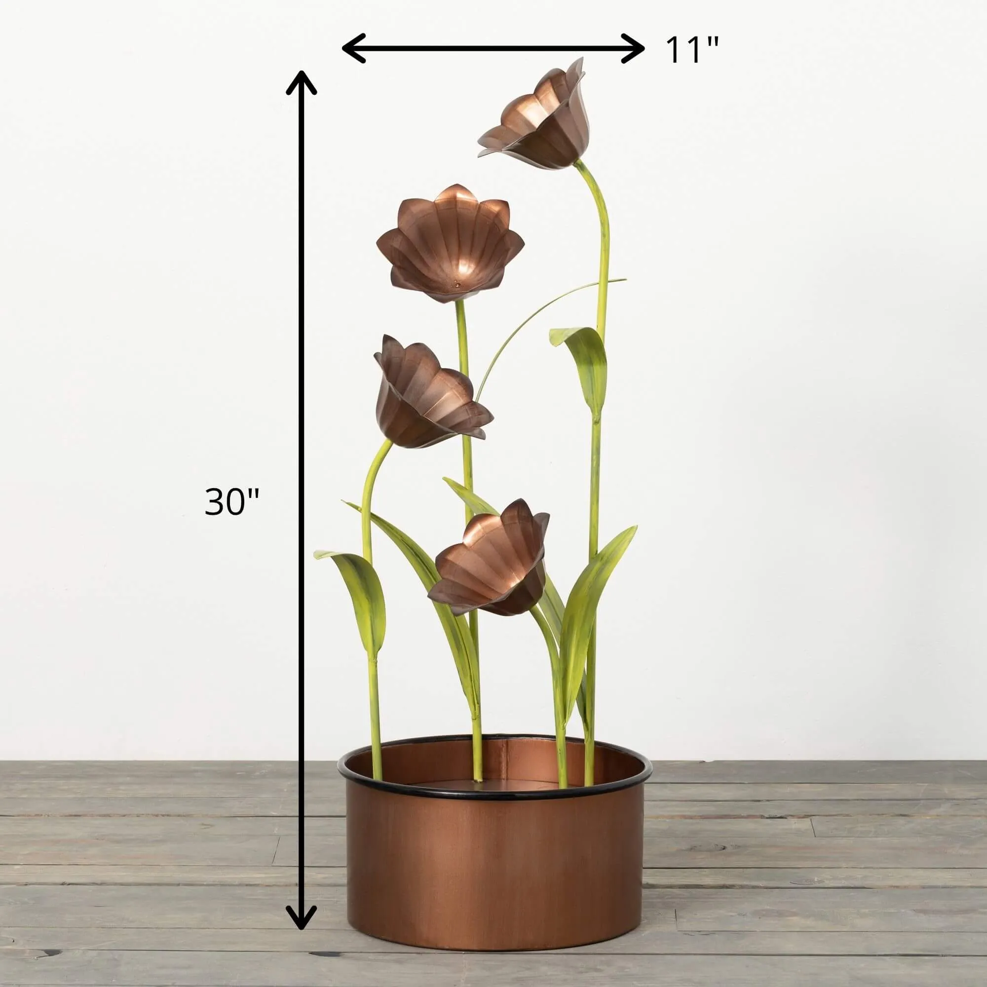 30"H Sullivans Copper Cala Lily Fountain, Copper