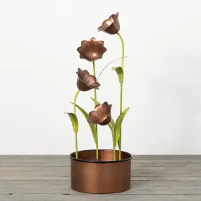 30"H Sullivans Copper Cala Lily Fountain, Copper