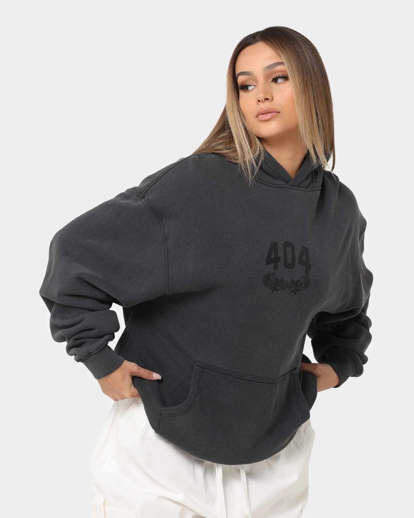 404 Flight Vintage Hoodie Charcoal