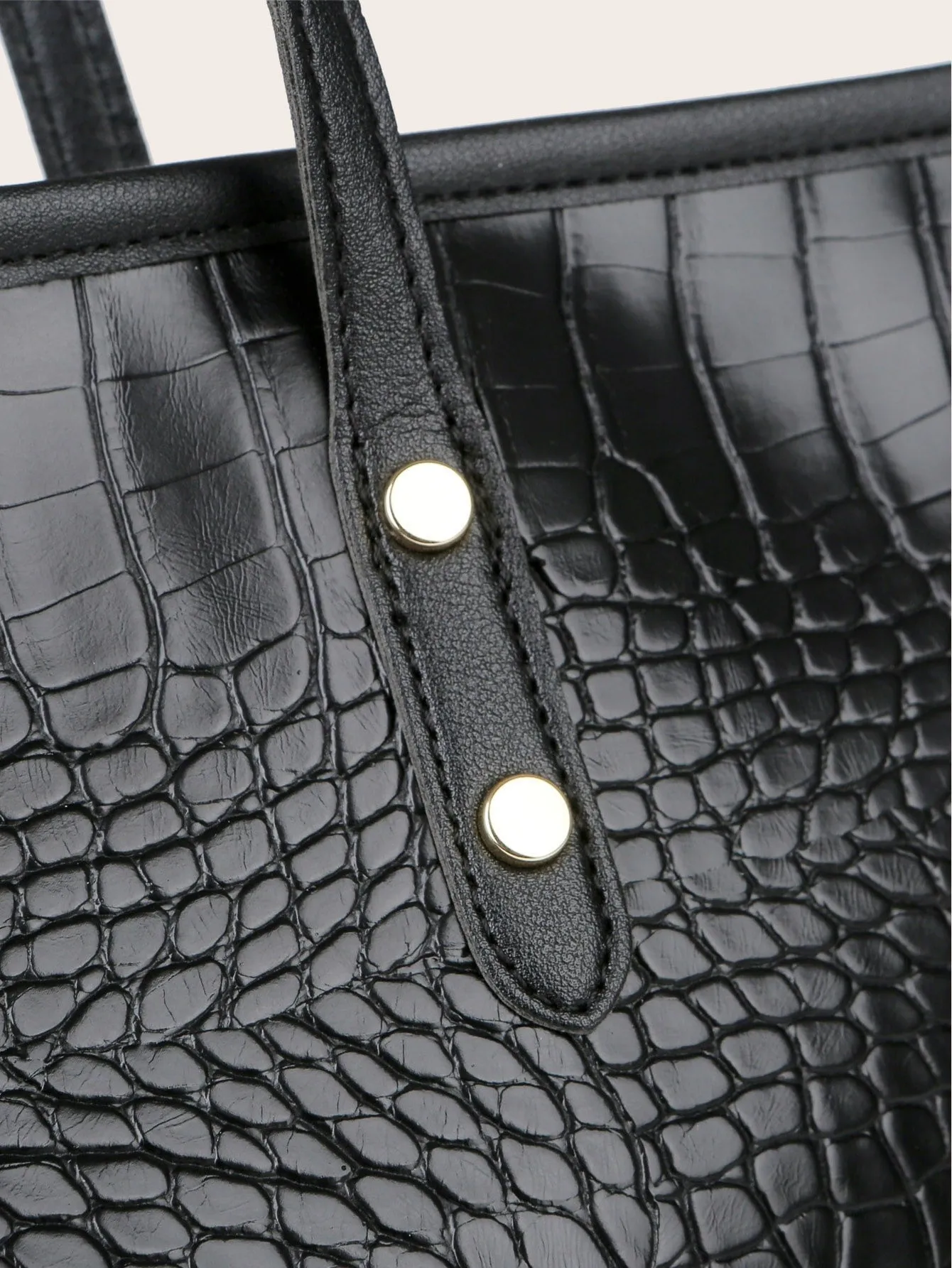 4pcs Croc Embossed Tote Bag Set