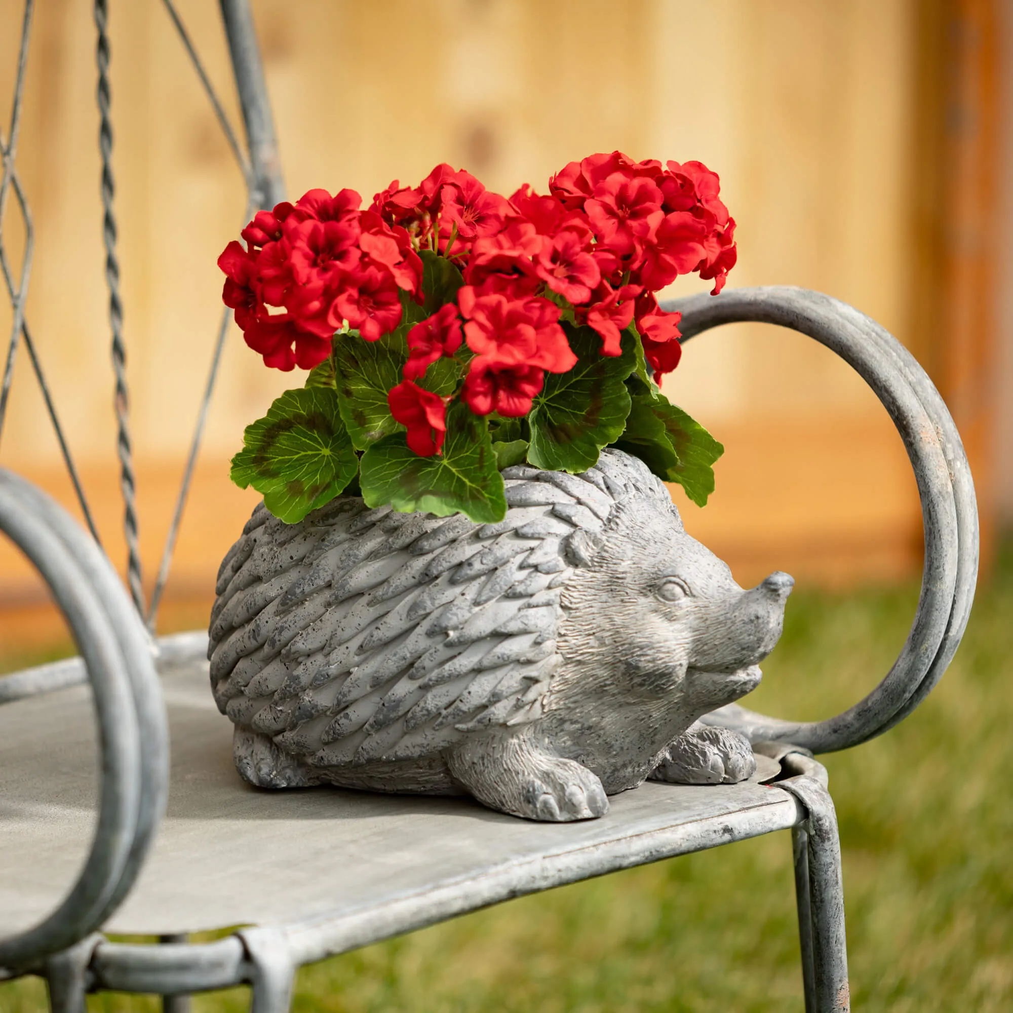 6.75"H Sullivans Charcoal Hedgehog Cast Planter, Gray