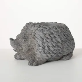 6.75"H Sullivans Charcoal Hedgehog Cast Planter, Gray