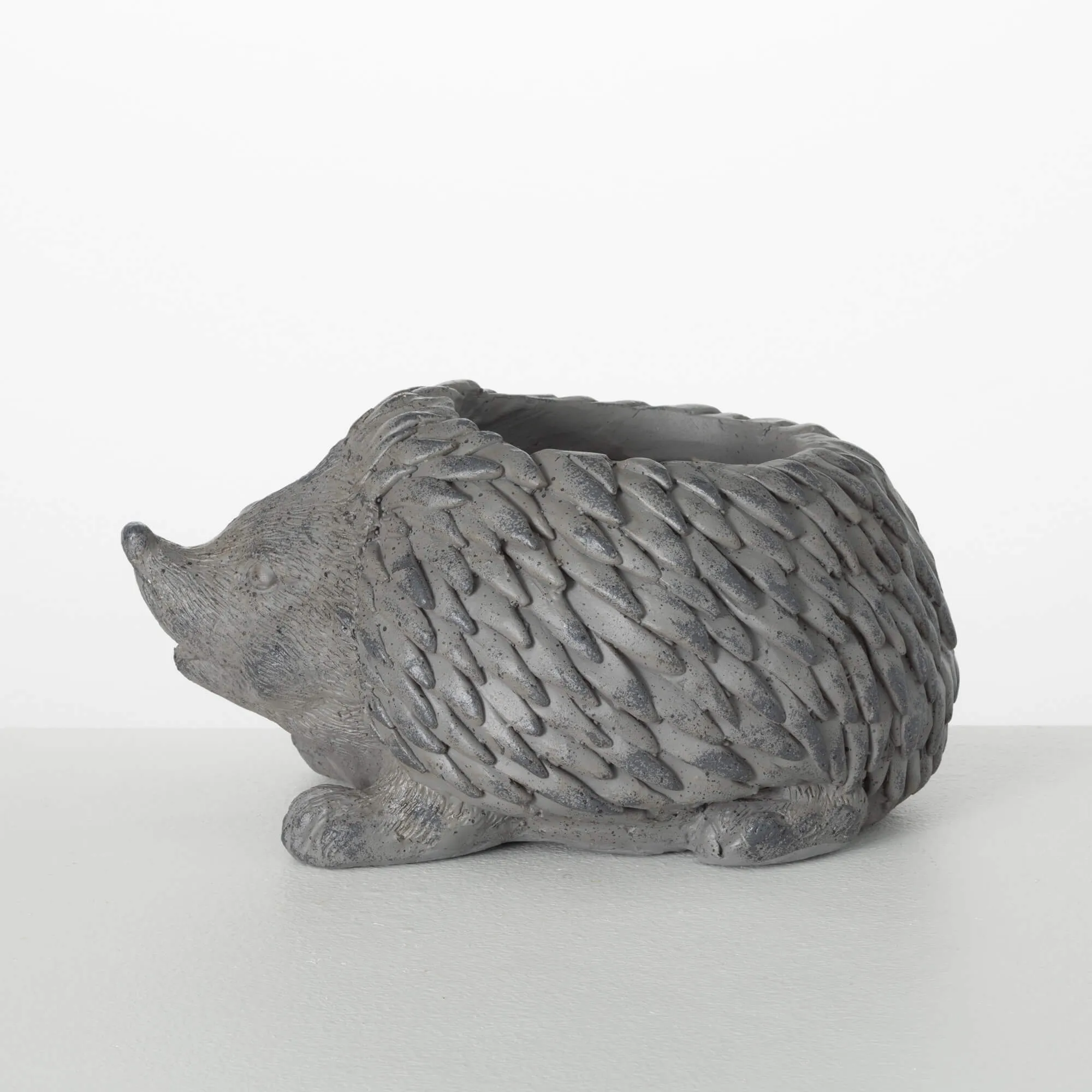 6.75"H Sullivans Charcoal Hedgehog Cast Planter, Gray