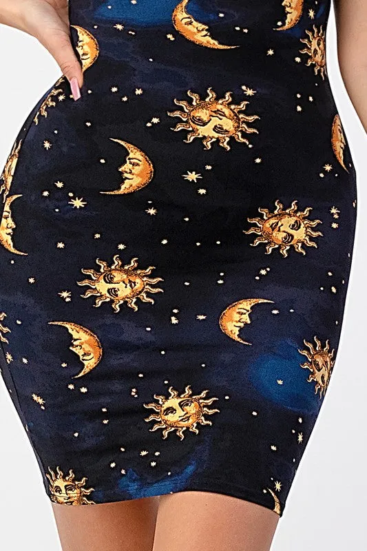 90's Celestial Vibe Mini Tank Dress