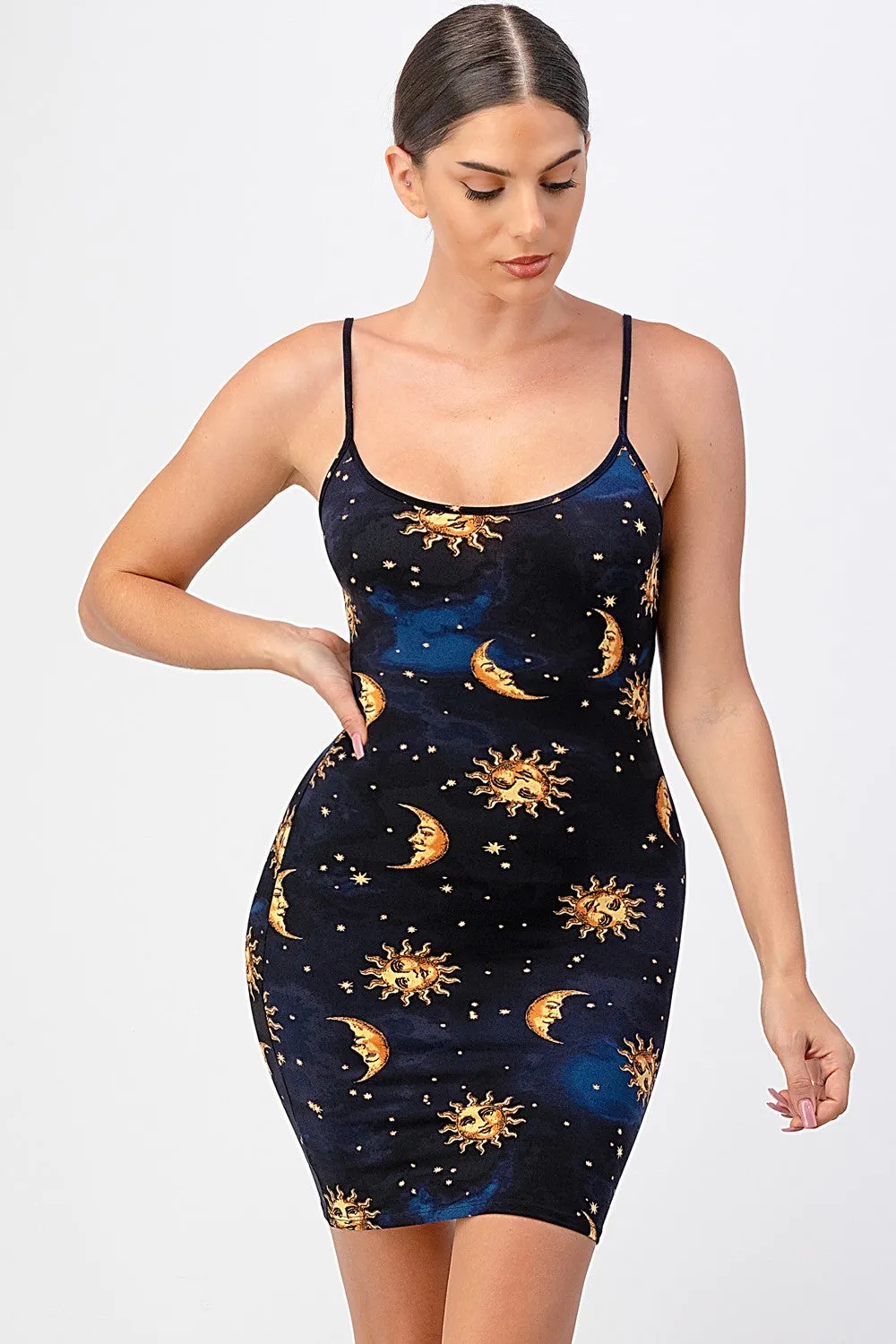 90's Celestial Vibe Mini Tank Dress