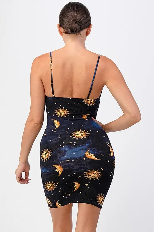 90's Celestial Vibe Mini Tank Dress