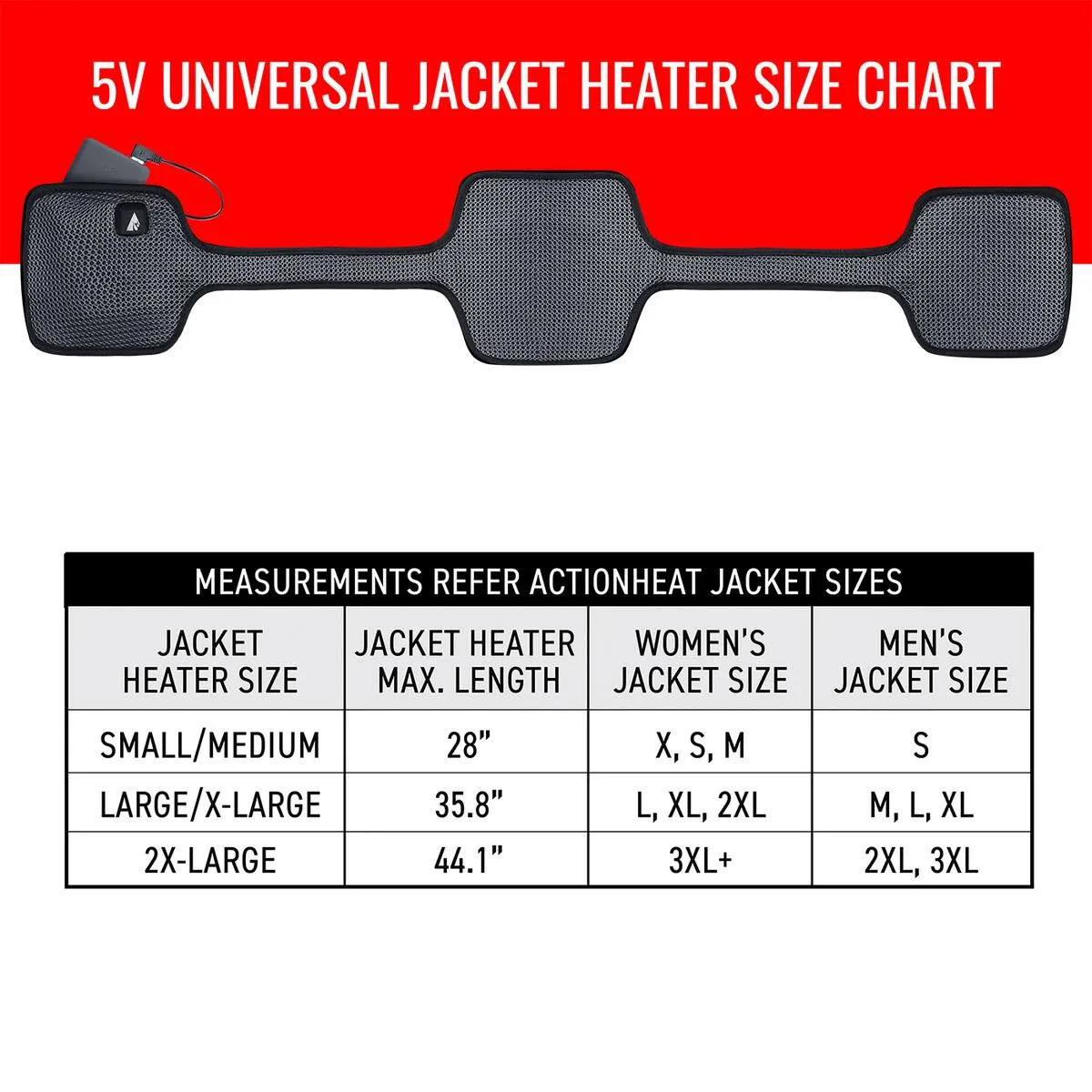 ActionHeat 5V Battery Heated Jacket Insert