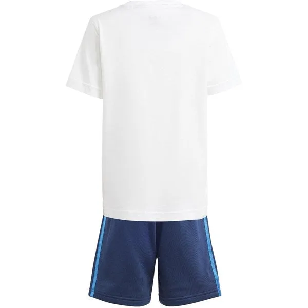 adidas Originals White/Night Indigo Shorts Tee Set