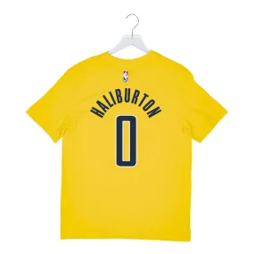 Adult Indiana Pacers #0 Tyrese Haliburton Statement Name and Number T-shirt by Jordan