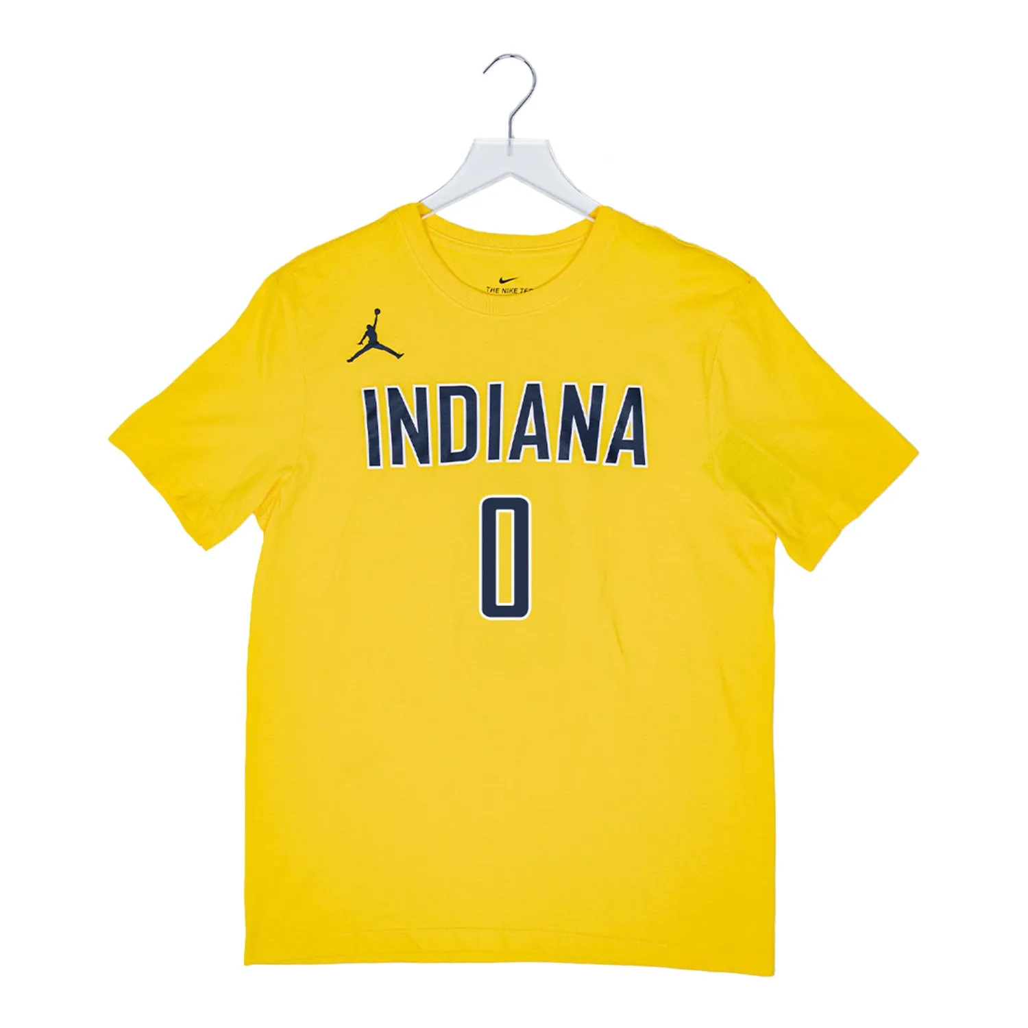 Adult Indiana Pacers #0 Tyrese Haliburton Statement Name and Number T-shirt by Jordan