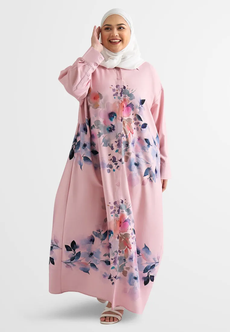 Alexa Floral Belted Long Shirt Dress