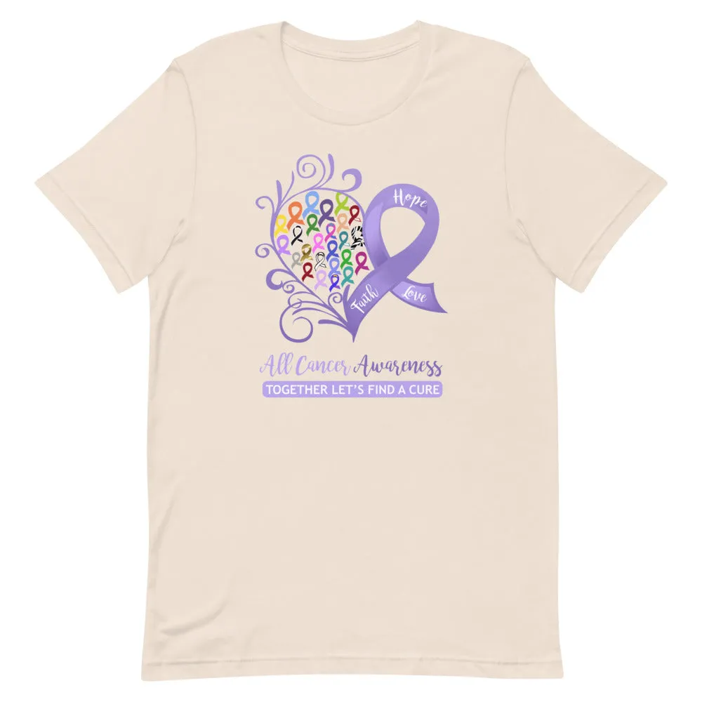 All Cancer Awareness Heart T-Shirt - Light Colors