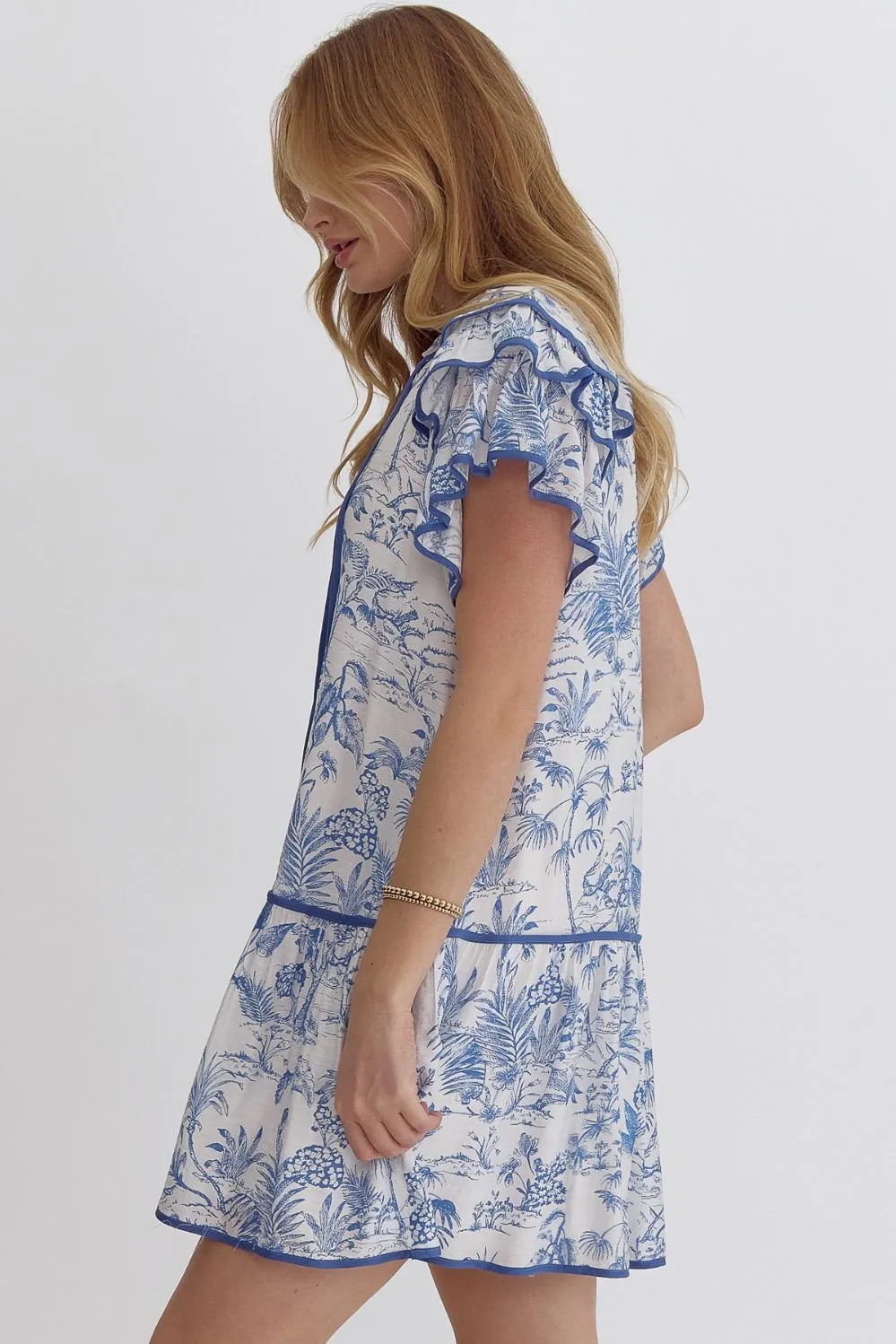 Always Forever Ruffle Sleeve Floral Dress