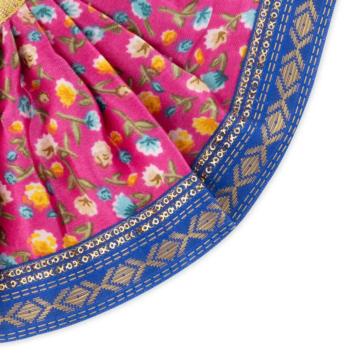 Amman Pavadai - 4 Inches | Silk Print Devi Vastra/ Mata Dress/ Mata Poshak for Deity/ 10 Gms/ Assorted Colours