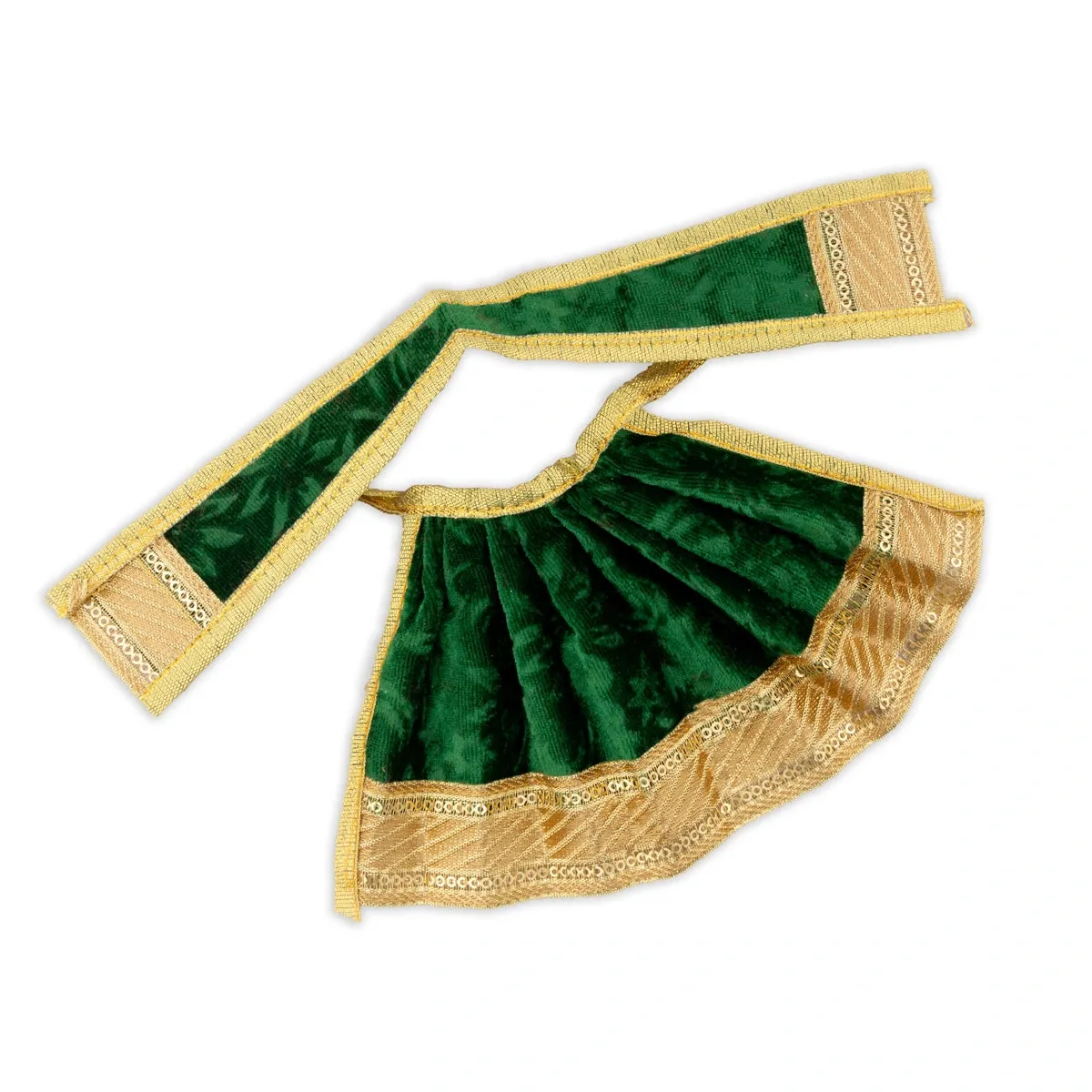 Amman Pavadai - 4 x 7 Inches | Velvet Mata Dress/ Lehenga Patka/ Golden Border Mata Poshak for Deity