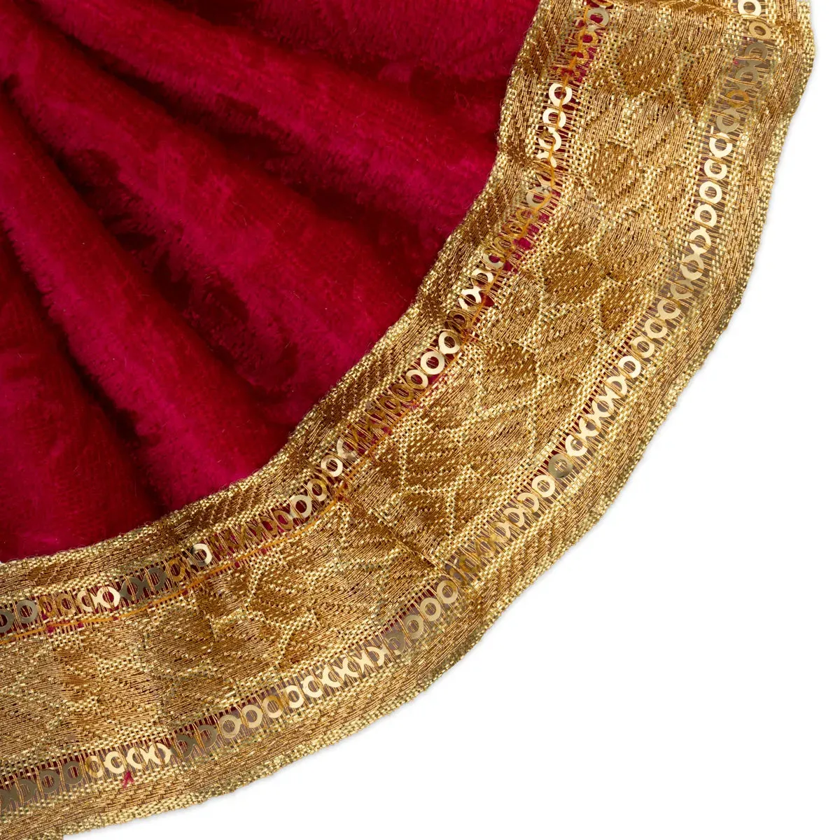 Amman Pavadai - 4 x 7 Inches | Velvet Mata Dress/ Lehenga Patka/ Golden Border Mata Poshak for Deity