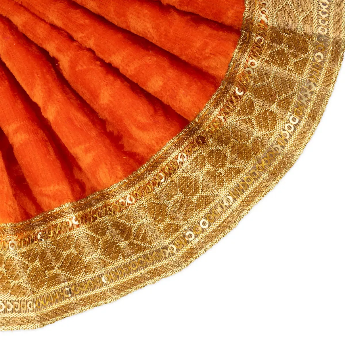 Amman Pavadai - 4 x 7 Inches | Velvet Mata Dress/ Lehenga Patka/ Golden Border Mata Poshak for Deity