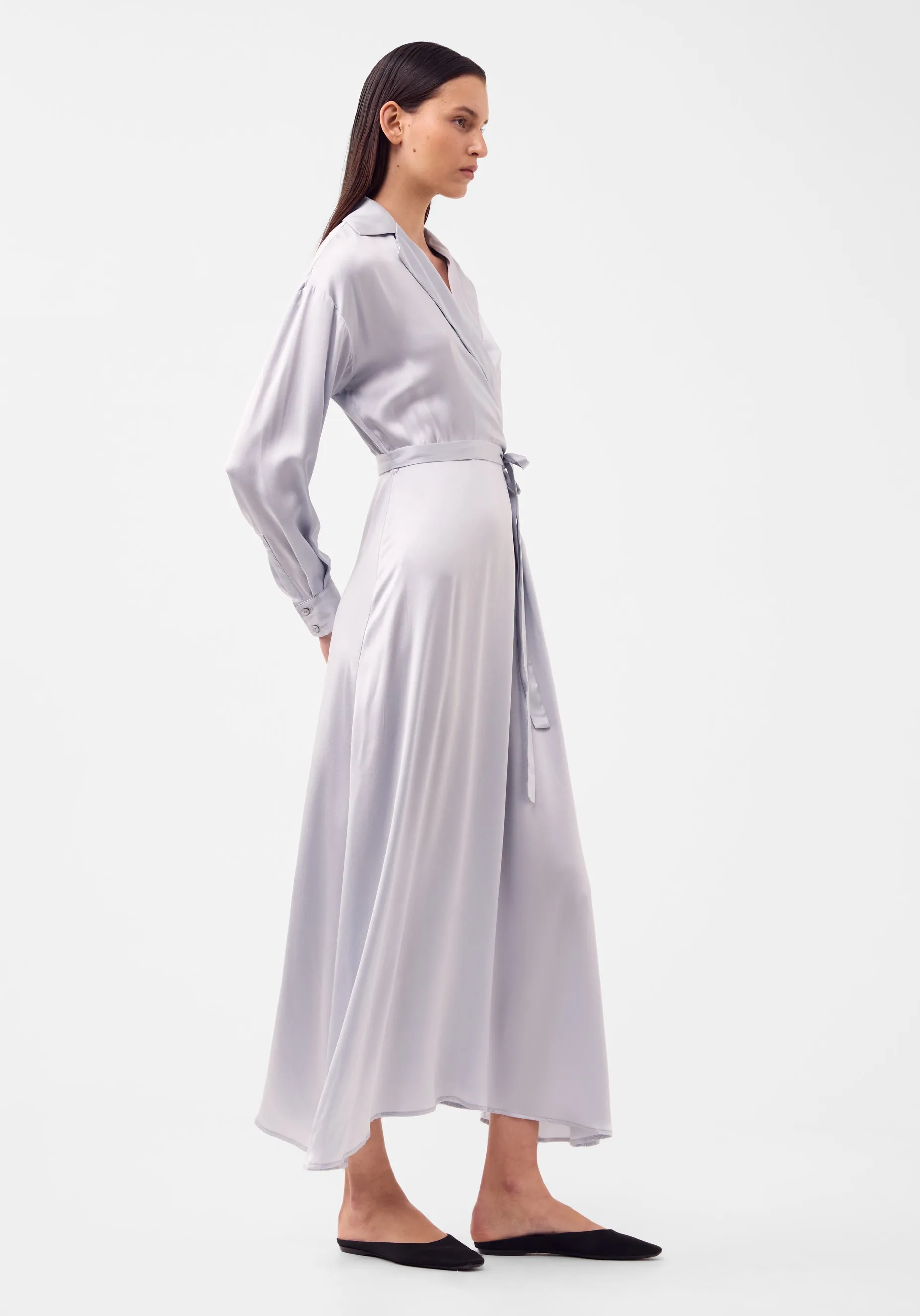 Anais Silk LS Dress_Ice