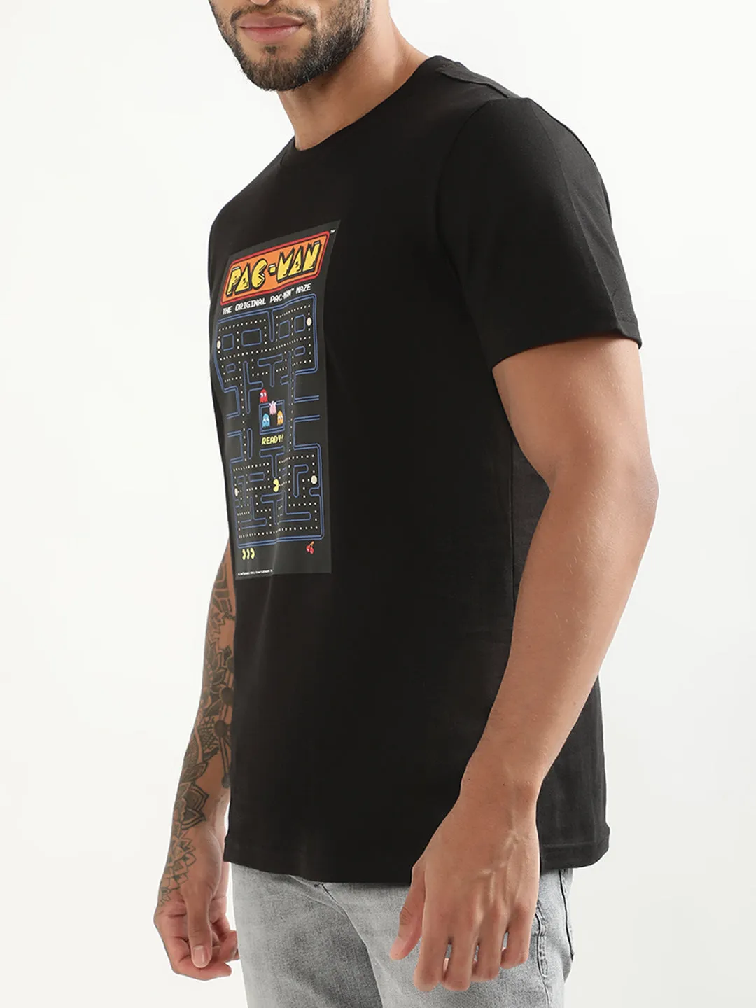 Antony Morato Black Printed Regular Fit T-Shirt