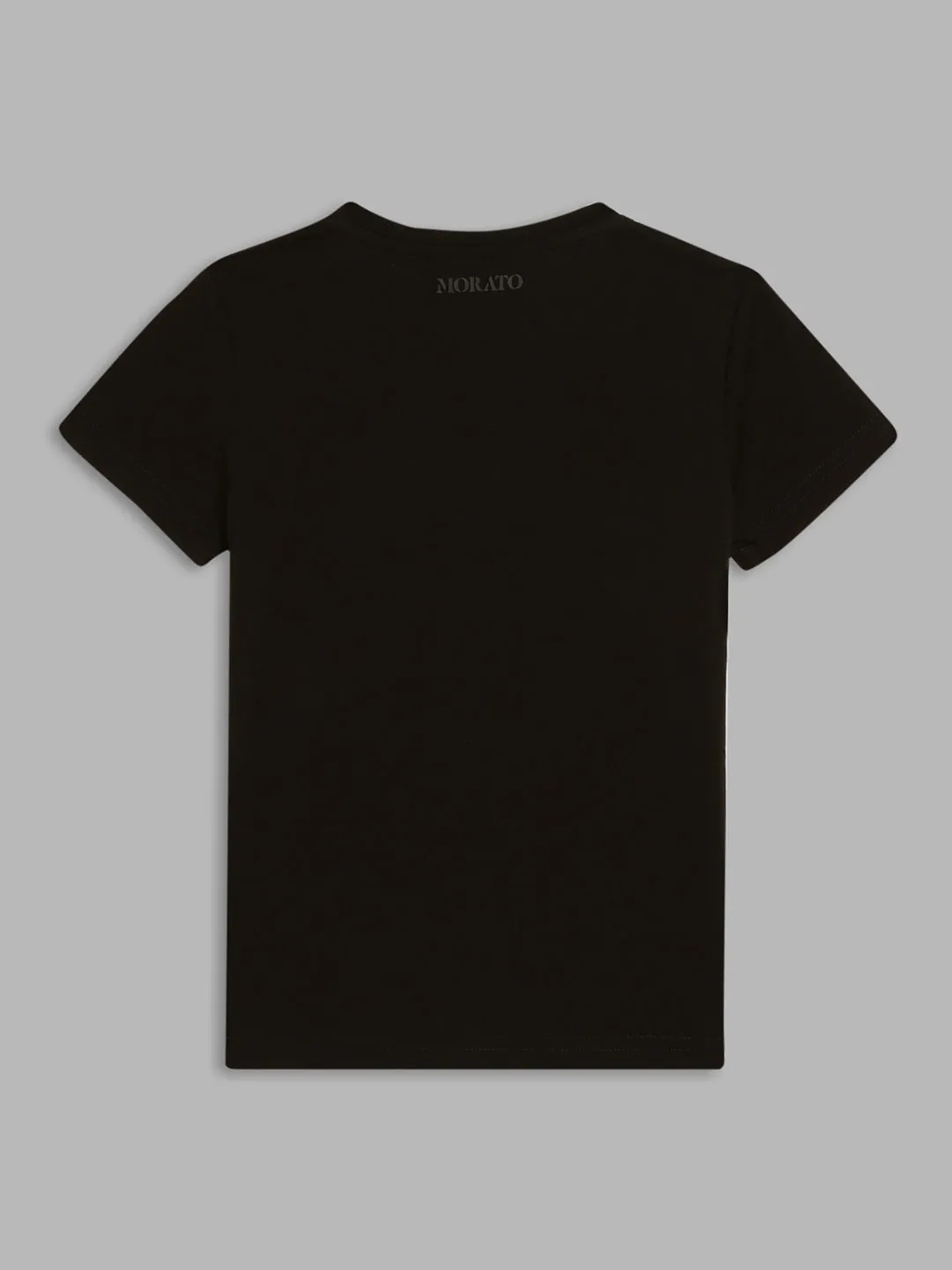 Antony Morato Kids Black Printed Regular Fit T-Shirt