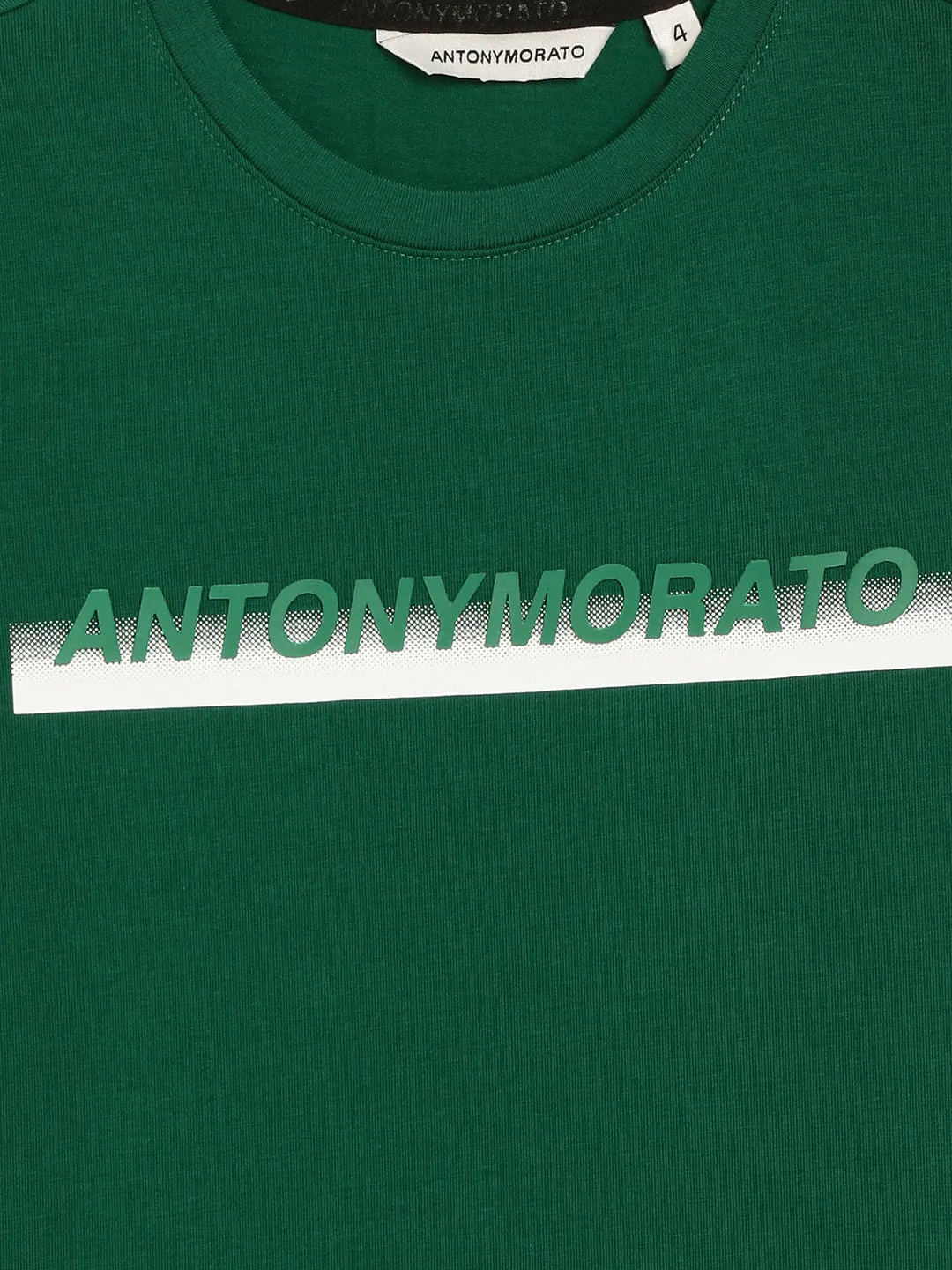 Antony Morato Kids Green Logo Regular Fit T-Shirt