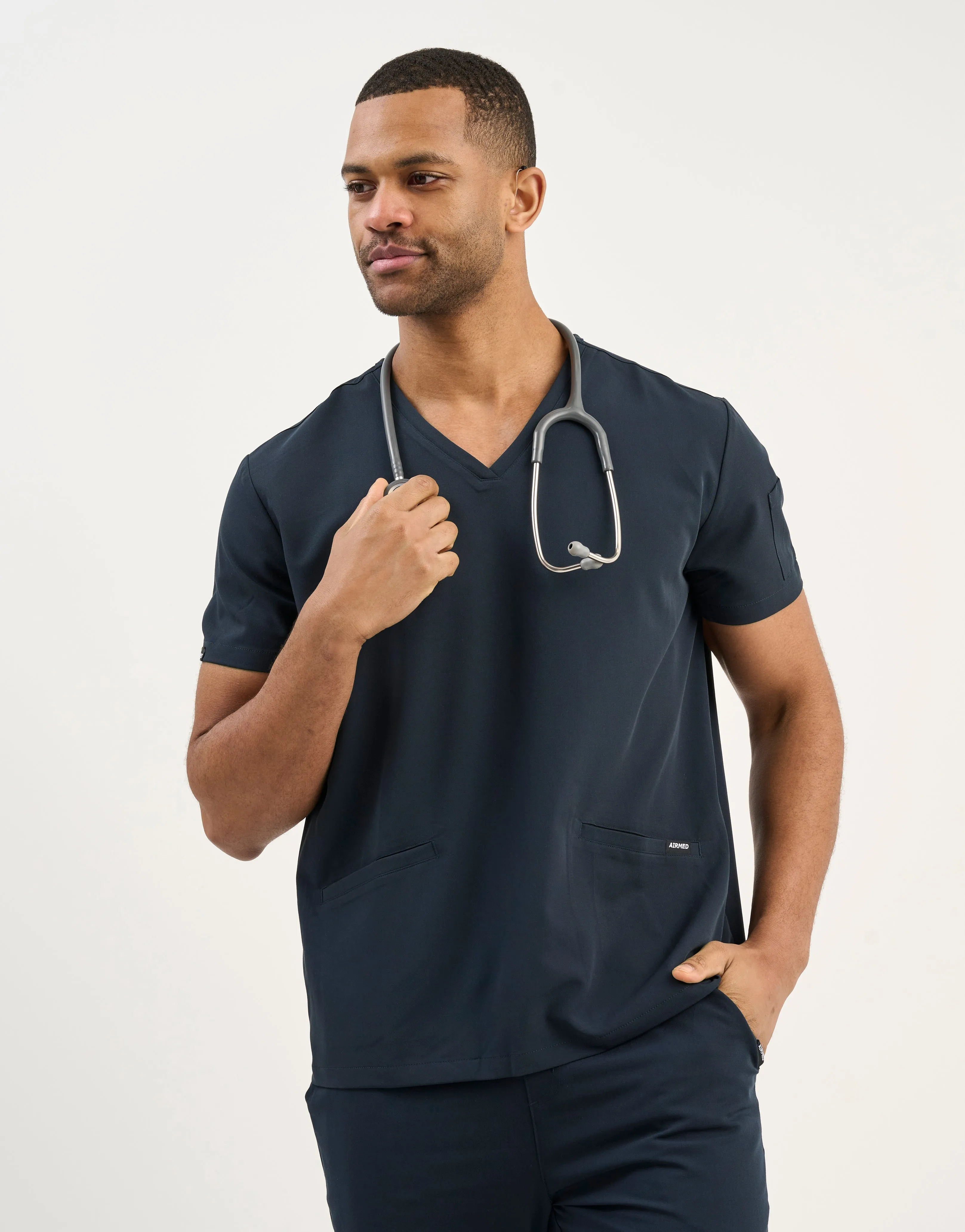 Aspire V Neck Scrub Top - Midnight Navy