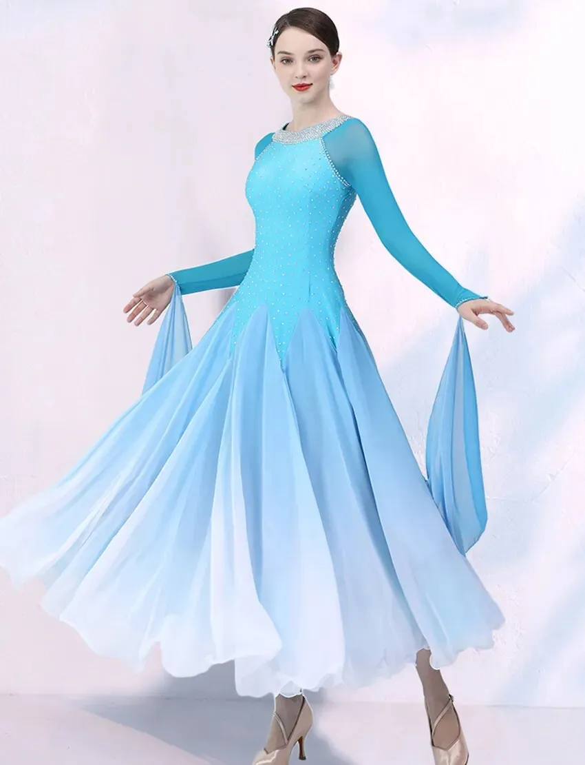 #B224 New Ballroom Dance Competition Dress - Walltz-Foxtrot-Modern- Evening Gown