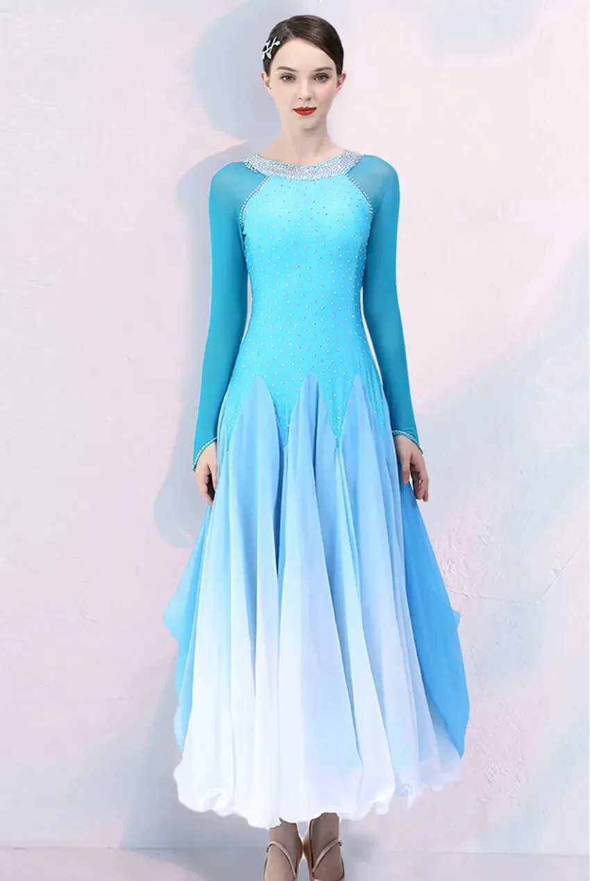 #B224 New Ballroom Dance Competition Dress - Walltz-Foxtrot-Modern- Evening Gown