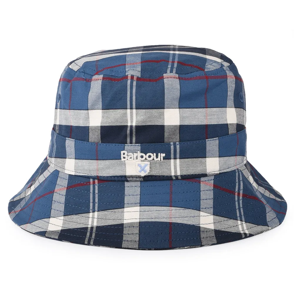 Barbour Hats Kids Tartan Cotton Bucket Hat - Navy Blue