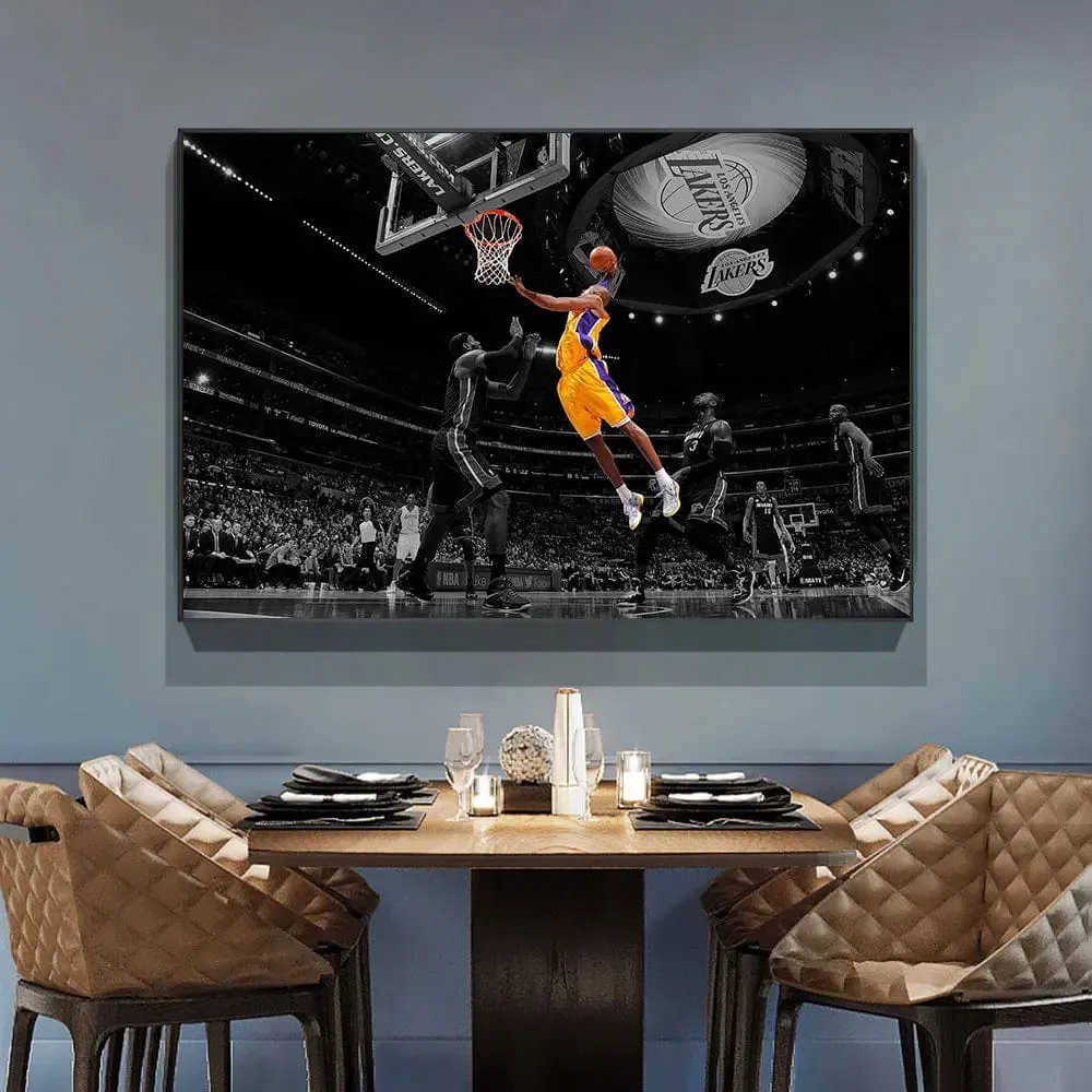 Basketball Stars Canvas Artwork Prints Kobe James Jordan Modern Wall Art