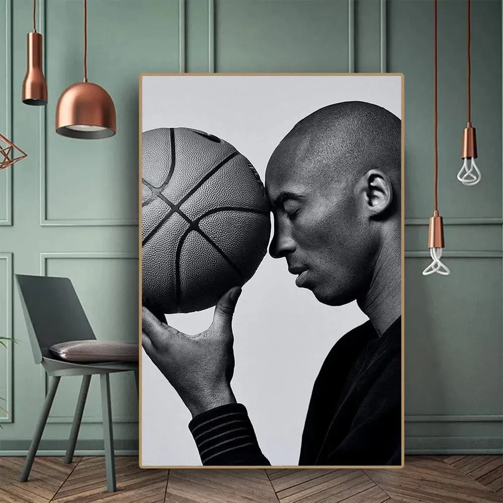 Basketball Stars Canvas Artwork Prints Kobe James Jordan Modern Wall Art