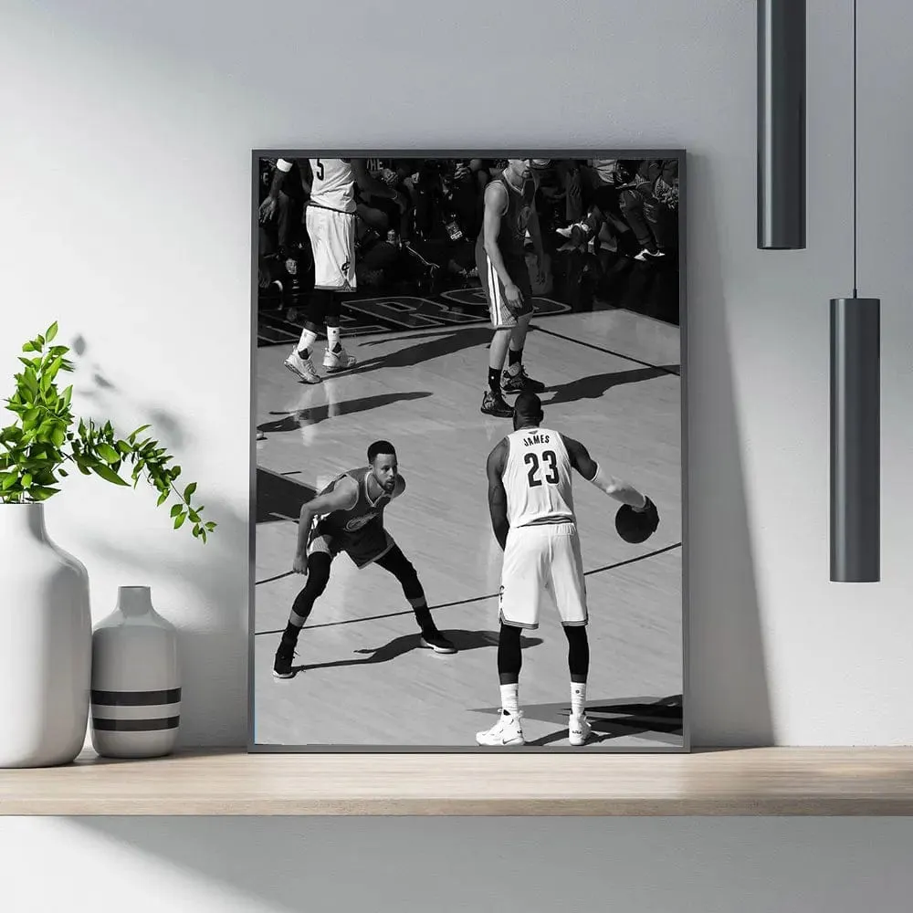 Basketball Stars Canvas Artwork Prints Kobe James Jordan Modern Wall Art