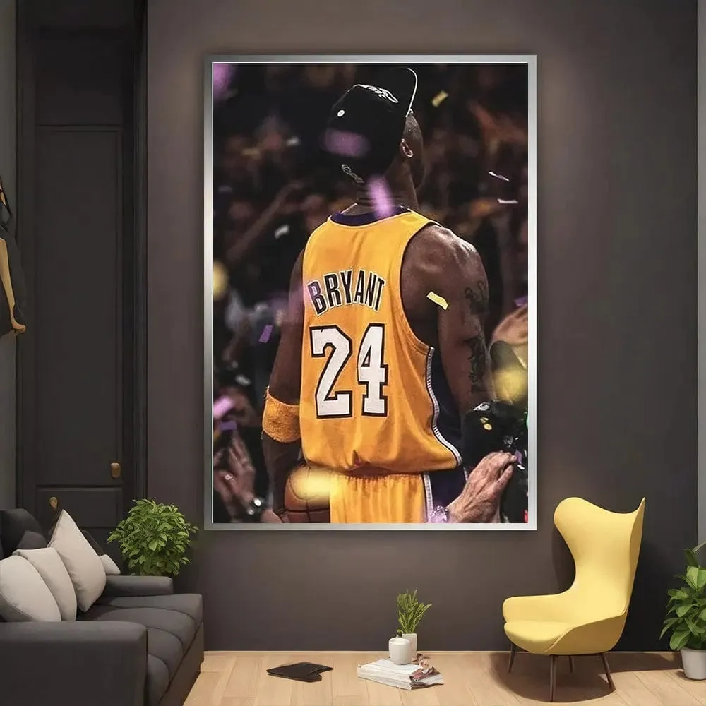 Basketball Stars Canvas Artwork Prints Kobe James Jordan Modern Wall Art