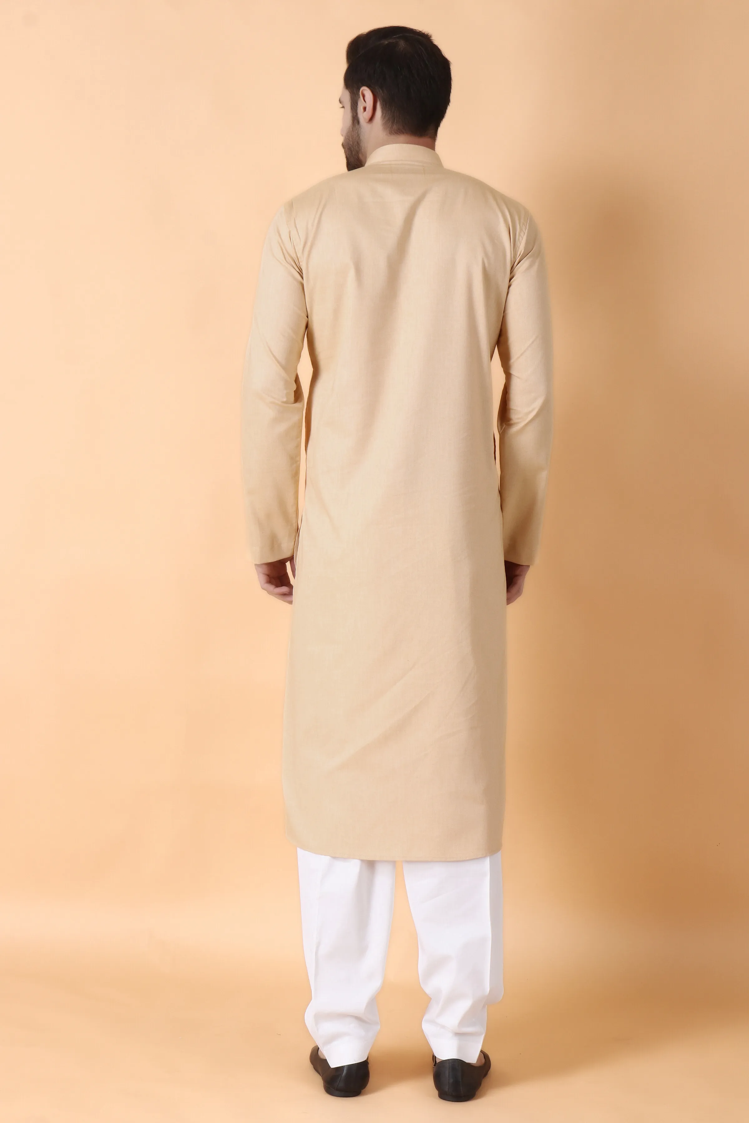 Beige Jam Cotton Kurta Pajama