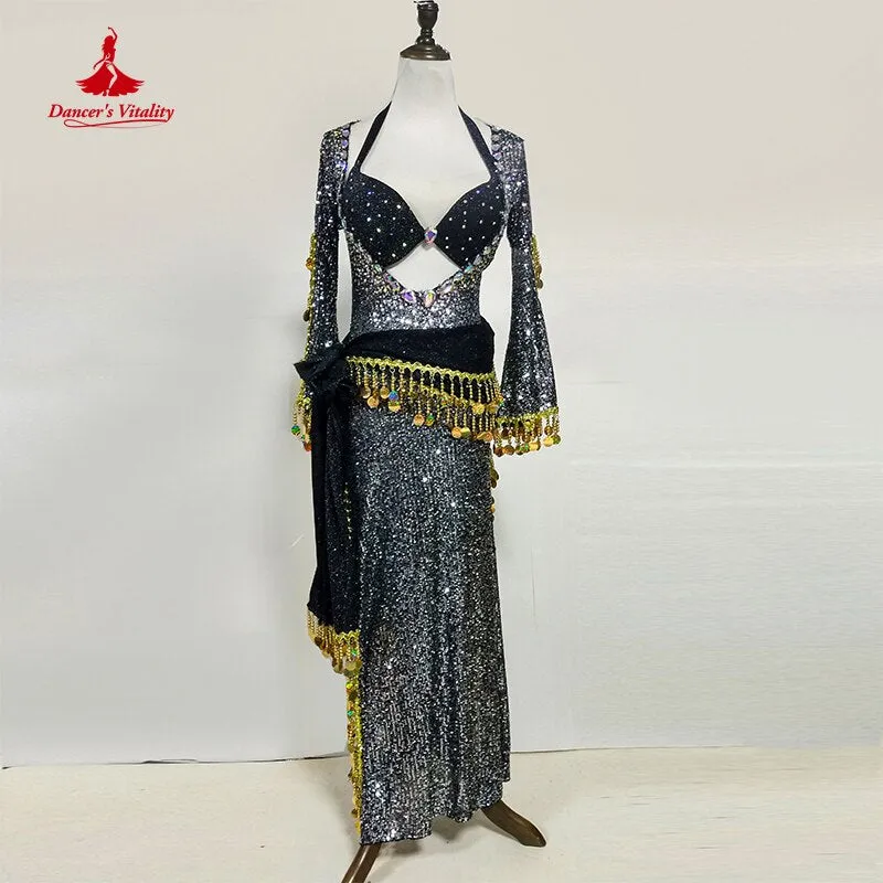 Belly Dance Performance Dress Customzied Adult Children Shaaby Baladi Folk Custom Robe for Women Belly Dancing Wear Dresses